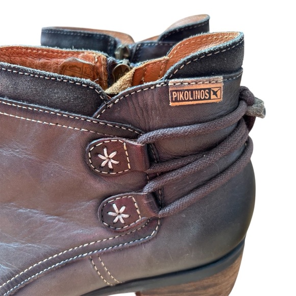 Pikolinos Le Mans Leather Ankle Booties Zip Up In Brown/Green Women’s Size 40 - Picture 2 of 8